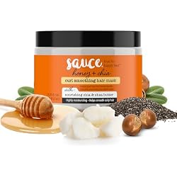 SAUCE Curl Smoothing Hair Mask for Frizz Control, Honey + Chia, 10.5 FL Oz | For Wavy, Curly & Coily Hair Care, Deep Conditioning Formula with Shea Butter, Soybean & Castor Oils, No Parabens & Sulfates