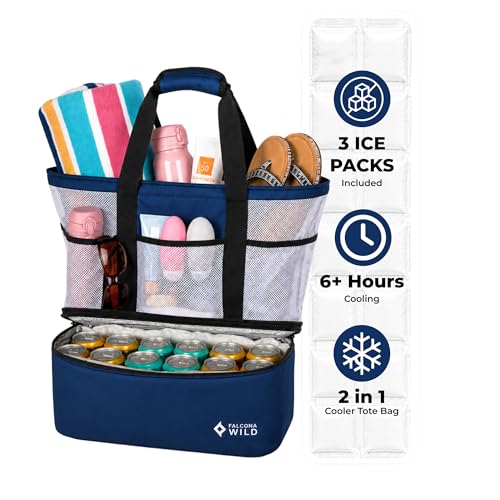 Beach Tote with Cooler & Ice Packs