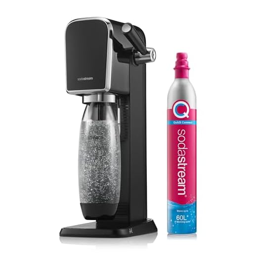 SodaStream - Art Sparkling Water Maker, Retro Design, Quick Connect CO2 system, Includes 60L Gas Cylinder, BPA-Free 1L Bottle, Black