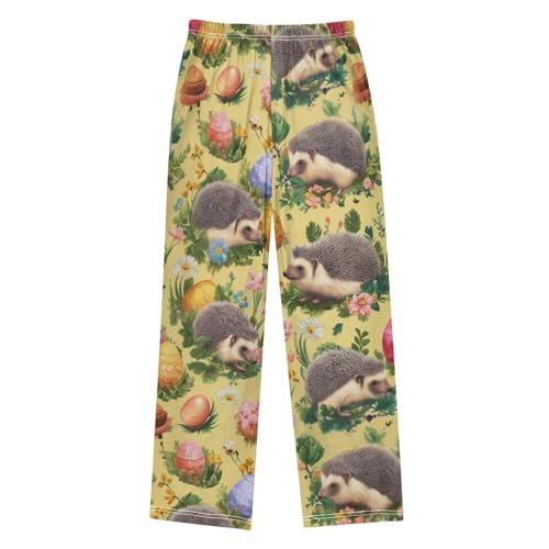 ZZXXB Hedgehog Easter Egg Boys Long Pants Soft Trousers Elastic Waist Kids Lounge Bottoms with Pockets S-XL2