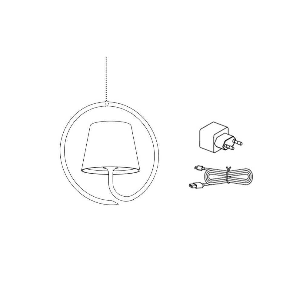 Zafferano Poldina Lampada Ricaricabile LED a Sospensione, Corpo in Alluminio, Protezione IP54, Adatta per Uso Esterno/Interno, Regolabile, Presa EU 2.2 W, Grigio [Classe di efficienza energetica A++]