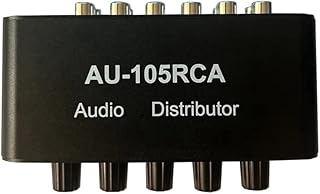 Mautacly AU-105RCA Audio Distributor Stereo Audio Mixer 1 Input 5 Output Multi-Channel Audio Distributor for RCA Volume Controls