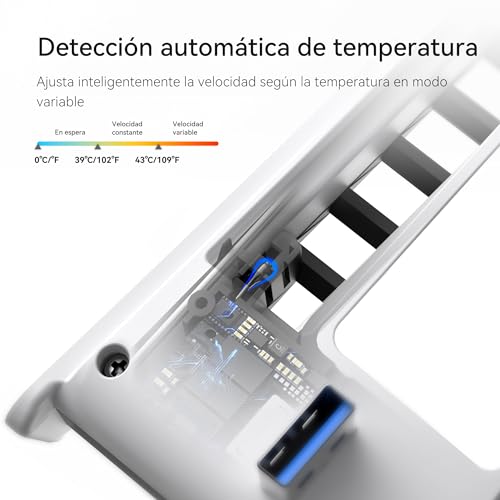 KIWIHOME Ventilador de Refrigeración para PS5 Slim, Con Ajuste de Velocidad Auto, Accesorios de Refrigeración Silenciosos con LED y USB3.0 Externo, para Disc y Ediciones Digitales, No para PS5 Pro - imagen 4