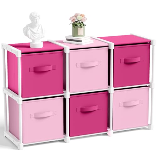 Briwooody 6 Cube Storage Organizer with Shelf Christmas Boxes 11 Inch Toy Storage Bins Clothes...