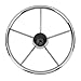 13-1/2 Inch Marine Steering Wheel 5 Spoke 25 Degree Stainless Steel Boat Steering Wheel with Center Cap and Grip for Ship Yacht Speedboat