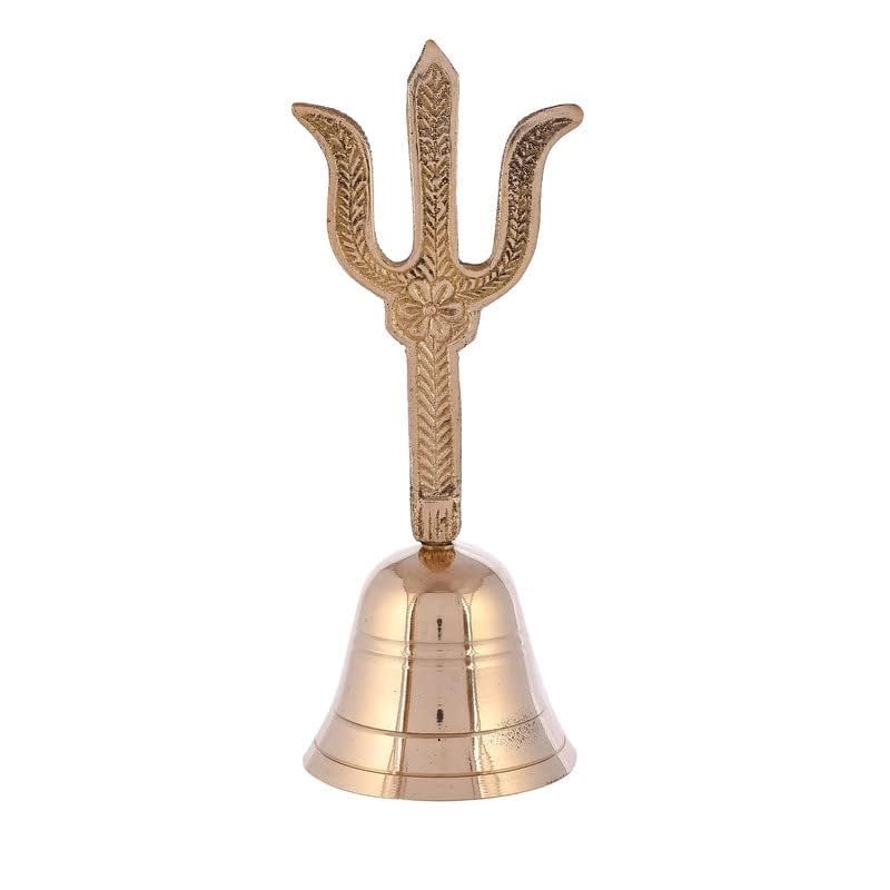 Cloche de prière Puja avec Om et Trishul pour rituels et décoration