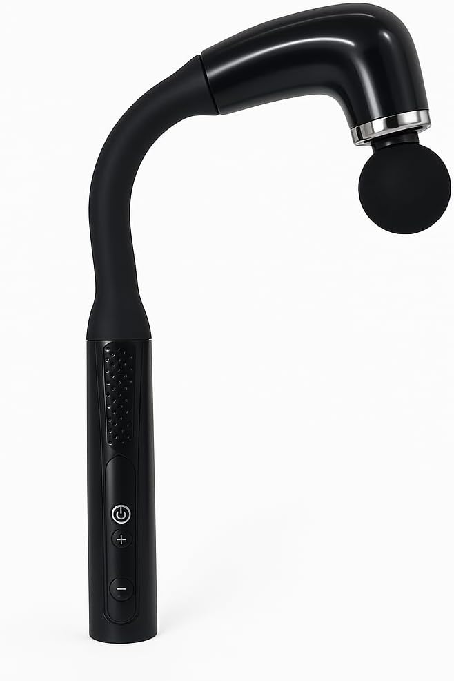 Deep Tissue Massage Gun with Extended Handle, 12 mm Percussion, Adjustable Speed and 4 Interchangeable Heads for Neck, Back, Feet and Shoulders. Deep Tissue Massage Gun with Extended Handle, 12 mm Percussion, Adjustable Speed and 4 Interchangeable Heads for Neck, Back, Feet and Shoulders.