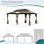 SPOFLYINN 12'x18' Hardtop Gazebo, Galvanized Steel Double Roof Gazebo with Aluminum Frame, Permanent Gazebo Pavilion with Curtain and Netting for Outdoor Patio Backyard Brown As Shown