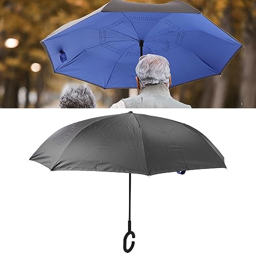 Guarda-chuva de Cabeça para Baixo Com Alça Em Forma de C, Alça Longa e Pólo Reto Guarda-chuva Revers