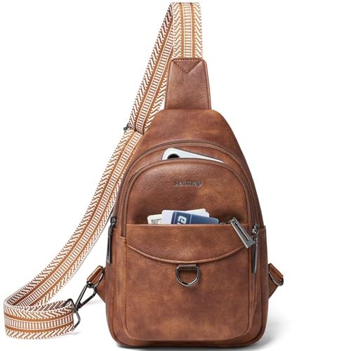 Image of LATMAP 7L Sling Bag for Women Men Crossbody Belt Bag Small Travel Sling Backpack Anti Theft Chest Daypack Purse Faux Leather
