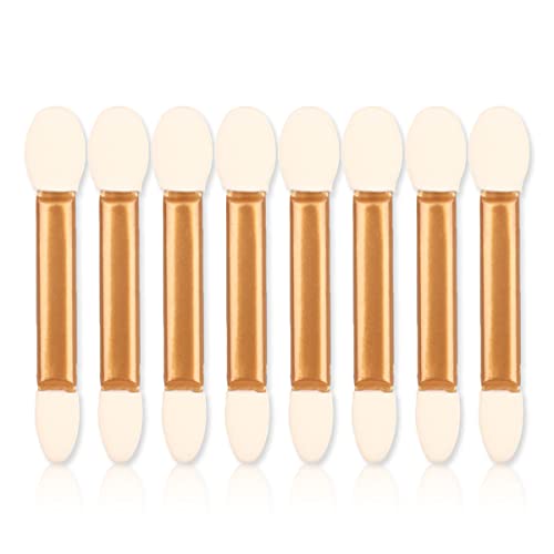 Mystic Orchard 50 PCS Disposable Dual Sides Eye Shadow Sponge Applicators with Container, 2.3 inch Length Eyeshadow Brushes Makeup Applicator