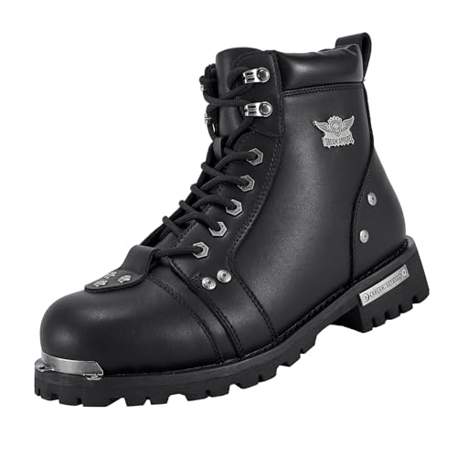 Dream Apparel Mens Motorcycle Boots for Riding Biker Side