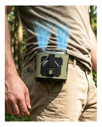 Vorproform 15000mAh Portable Waist Fan, 4-in-1 Waist Clip Fan with Power Bank & LED Light, 100-Speed...