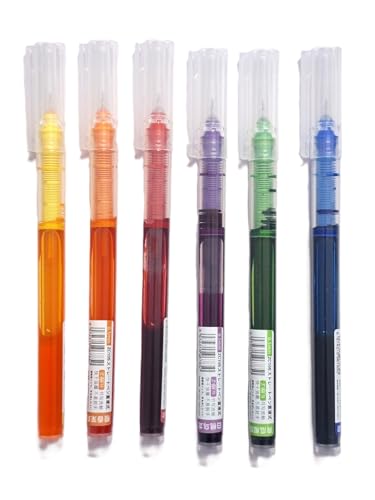 Image of Faded 6pcs 0.5mm Needle Tip Liquid Ink Rollerball Pens | Quick-Drying Smooth Writing Pens for School, Office, Journaling & Everyday Use (multicolor)
