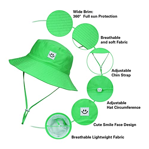 Image of MaxNova Baby Sun Hat Smile Face UPF 50+ Toddler Bucket Hat for Boys Girls 0-7 Years