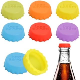 Dokpav 12PCS Silicone Bottle Caps, Beer Bottle Cap, Bottle Sealer Stopper, Non-Toxic Beverage Bottle Cap, Multicolor Keep Fresh Reusable Soft Stopper for Home Brewing Beer, Soft Drink, Soda Bottle