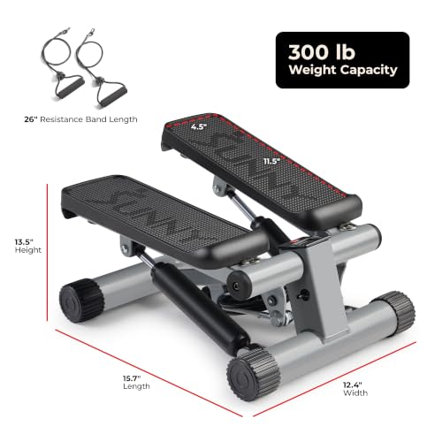 Sunny Health & Fitness Mini Stair Stepper with Resistance Bands for Cardio - image 7