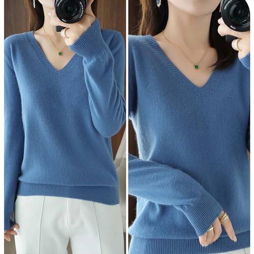 Women's Lightweight V Neck Sweater Loose Fit Long Sleeve Pullover 2026 - image 8