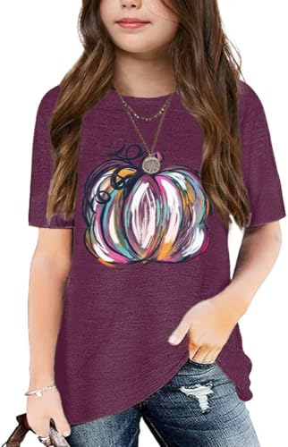 Image of Graphic Tees for Girls Kids Summer Tops Crewneck Short Sleeve T Shirt 5-14 Years
