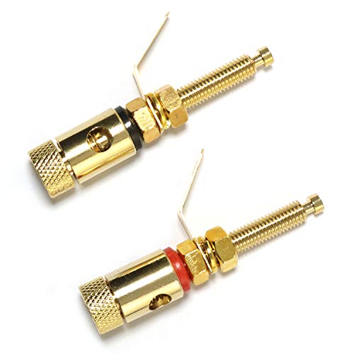 Juego de 2 conectores banana chapados en oro 52mm RLECS miniatura 5