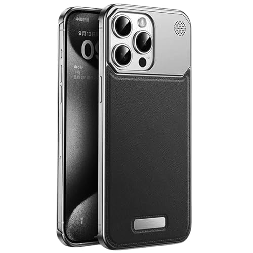 Coque iPhone 16 compatible MagSafe en cuir noir ultra fin et léger