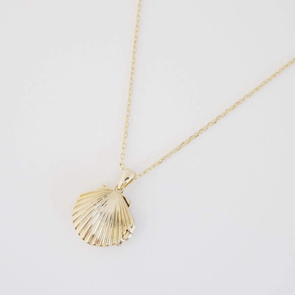 HONEYCAT Shell Locket Necklace in Gold, Rose Gold, or Silver | Minimalist, Delicate Jewelry