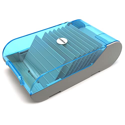 Visitenkartenhalter für Schreibtisch, Visitenkarten-Aufbewahrungsbox Organizer, große Kapazität für 250 Karten, Karteikarten-Aufbewahrungsbox, 8 Trennwände Cover