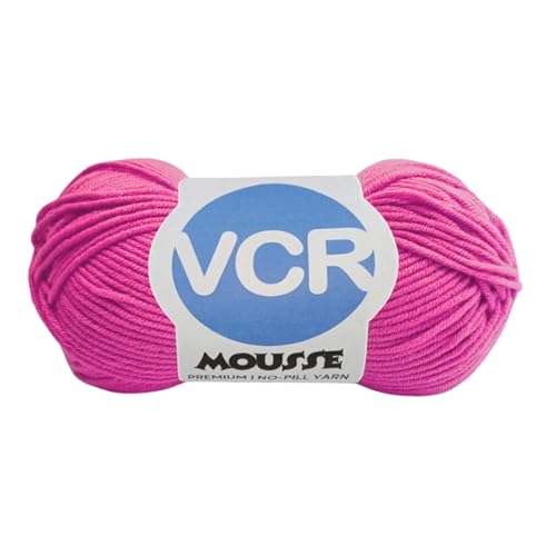 Image of VCR 4ply Hot Pink Red Yarn, 100 Grams Hank, 190 Meters Length, Acrylic Ball for Crochet and Knitting, Soft Crosia Threads, Pack of 1 Yarn, Suitable for DIY Crafts