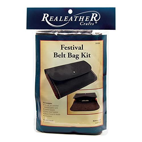 Realeather Kit de bolsa de cinto para festival, marrom
