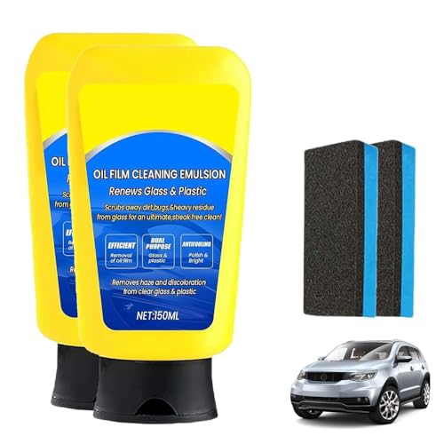 Sopami Émulsion de film d'huile nettoyant pour vitres, émulsion de nettoyage de film d'huile Sopami avec éponge, spray de revêtement de voiture, émulsion de film d'huile de Sopami, nettoyant pour
