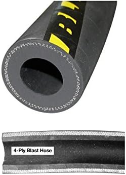 Clemco 23455 Blast Hose, 4‑Ply, 1" ID x 1-7/8" OD x 25 Feet