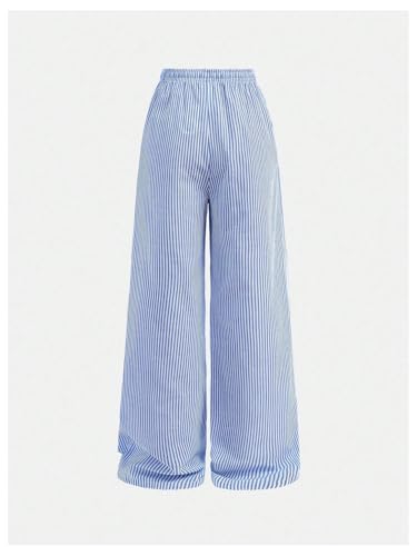 Image of SHENHE Girl's Linen Low Waisted Drawstring Button Front Loose Long Pants Casual Boho Trousers