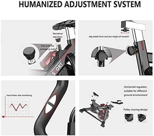 Image of Exercise Bike - Indoor Cycling Bike for Home Gym with Comfortable Seat Cushion LCD Monitor Belt Drive Flywheel Smooth Quiet