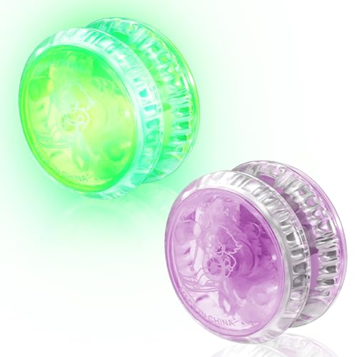 2 Juguetes de Yoyo con Luz LED Yoyo Teniendo de Bola Sensible para Niños Yoyo Entretenido para Principiante Favor de Fiesta Cumpleaños Rellenos de Bolsas de Regalos