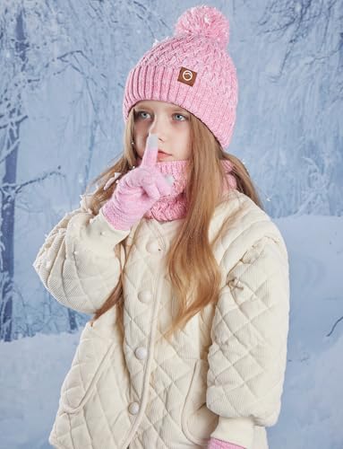 Happy Cherry 3-Pack Kids Fleece Hats 3 set Soft Winter Hats for Boys Girls2