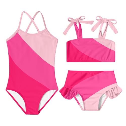 Image of Girls Swimsuit One-piece Bikini Set Two Sets Matching Bathing Suits 2-6T Adjustable Strap Summer Beach