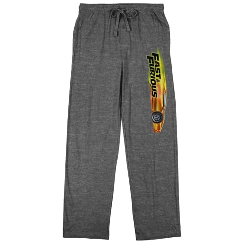 Bioworld Fast & Furious Race Car Logo Men's Heather Gray Sleep Pajama Pants