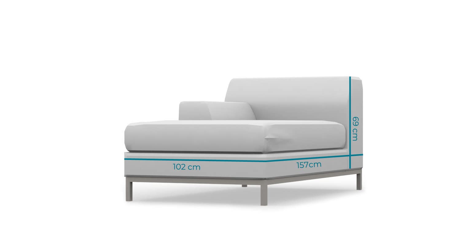 COMFORTLY Funda de repuesto para tumbonas de descanso hecha a mano compatible con KRAMFORS Chaise Longue reposabrazos izquierdo (resistente, azul)
