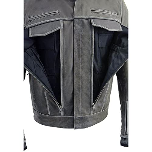 Image of Milwaukee Leather Men's Premium Leather Motorcycle Riders Vented Jacket with Removable Hoody Liner