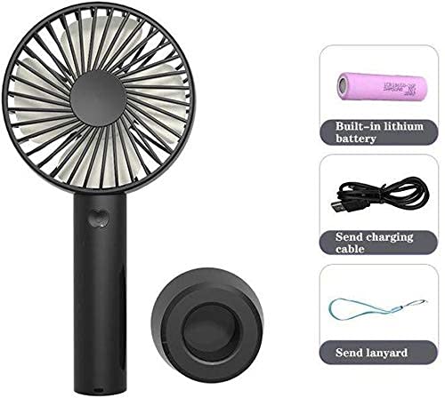 Image of SUNSINE Rechargeable and Portable Mini USB Fan Li-ion Battery, 3 Speed Option and Table Dock (Black) Black