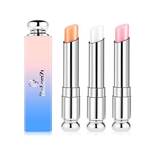 MIOBLET 3 Pcs Color Changing Lipstick,Long Lasting Nourishment Lip Balm Magic Temperature Color Changing Lip Gloss Lip Hydrating Anti-Drying Lipstick