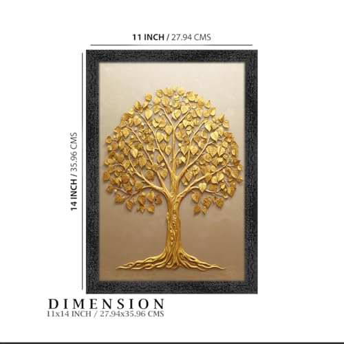 Image of Vastu Kalpavriksha Money Golden Tree Photo Frame, 11x14 inch