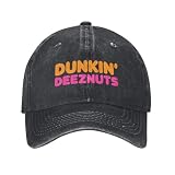 Diputer Dunkin Deez-Nuts Dad Hat Black -Funny Adults Gag Gifts- Baseball Snapback Cap for Men Women