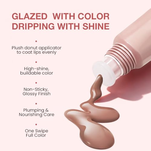Image of FeiCuiYun Lip Tinted Glowy Balm Hydrating Tinted Lip Serum Lip Gloss, Ultra-Hydrating Natural Vegan Lip Balm, Sheer-Tinted Shine & Hydration, Soothes & Softens Dry Lips Skincare (Light Brown)