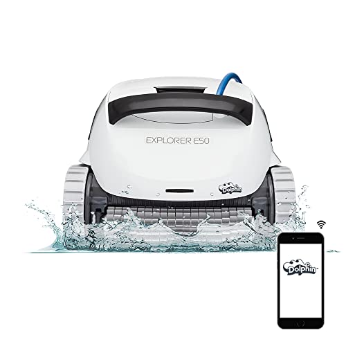 Dolphin (2025 Model) Explorer E50 Wi-Fi Automatic Robotic Pool Vacuum Cleaner, Waterline Scrubber Brush, Ideal for All Pool Up to 50 Feet in Length
