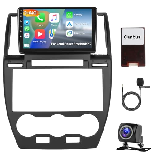 【Wireless Carplay+ Android Auto】Stereo auto Android per Land Rover Freelander 2 compatibile con carplay compatibile con connessione wireless (via Bluetooth e Wifi o cavo USB), Android Auto cablato (via cavo USB), basta connettersi con lo smartphone, consentendo un controllo superiore di assistenza vocale e rendendo più facile l'accesso alle funzioni del telefono tra cui musica, navigazione GPS, chiamate, notifiche, messaggi e molto altro ancora