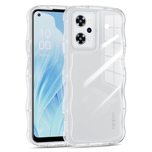 【2024年度 先行発売】YXHH新登場 OPPO Reno9 A /Reno7 A ケース クリア ウェーブ おしゃれ TPU 韓国 かわいい 可愛い スマホケース 人気 シンプル 滑り止め 薄型 軽量 耐衝撃 指紋防止 レンズ保護 ストラップホール付き シリコン TPU バンパー Reno9 A /Reno7 A ケース（クリア）