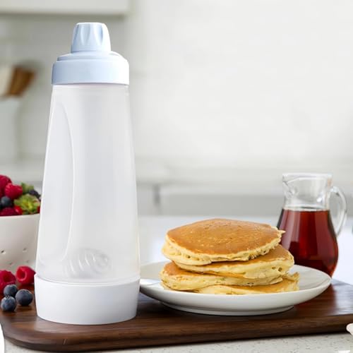 Pancake Batter Dispenser,1000ML Batter Mixer Bottle,Hand Batter Dispenser Mixer Bottle with Stainless Steel Stirring Ball for Cupcake Pancake Crepe Batter Kitchen Tools - Image 5