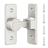 Barn Door Lock Latch - 90-Degree Lock, Heavy Duty Zinc Alloy Security Door Lock for Bathroom, Garage, Bedroom, Cabinet - Nickel