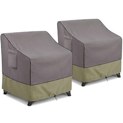 KylinLucky Patio Chair Covers Waterproof 33.5 W x 31.5 D x 36 H inches 2Pack, Lawn Outdoor Furniture Cover Grey